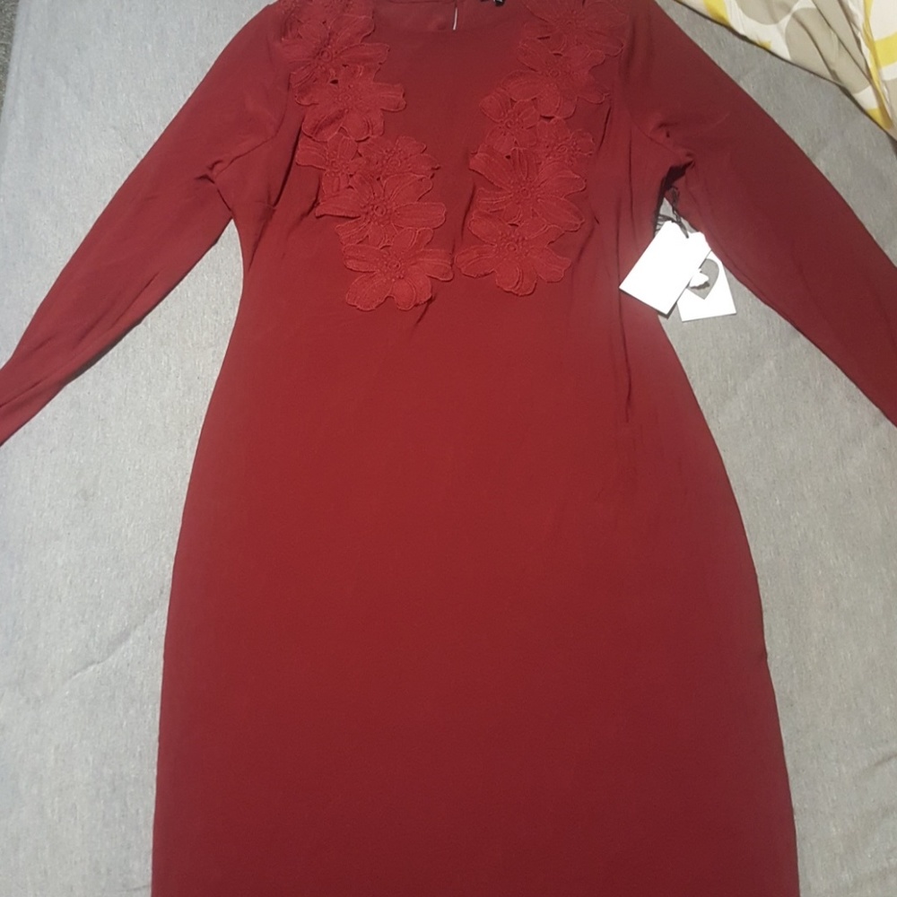 Sheer applique dress